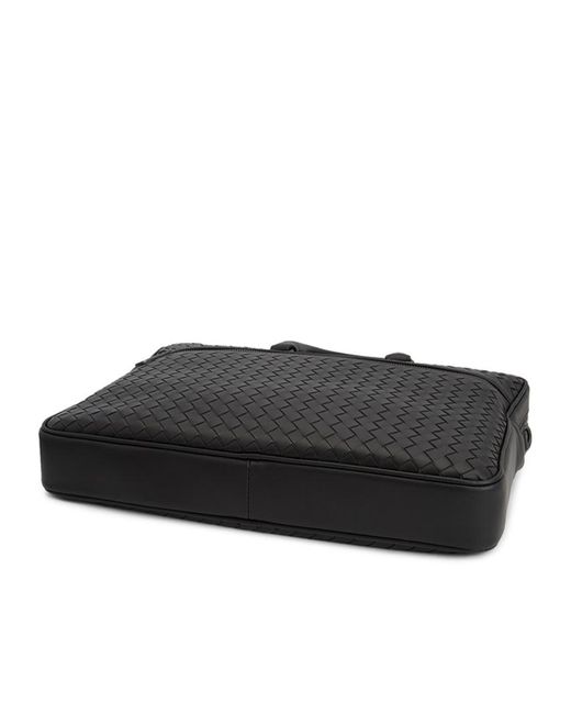 Bottega Veneta Black Intreciato Hand-Knitted Shoulder Bag for men
