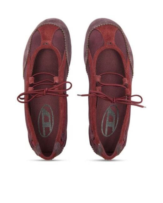 DIESEL Purple D-Mile Lace-Up Ballet Flats