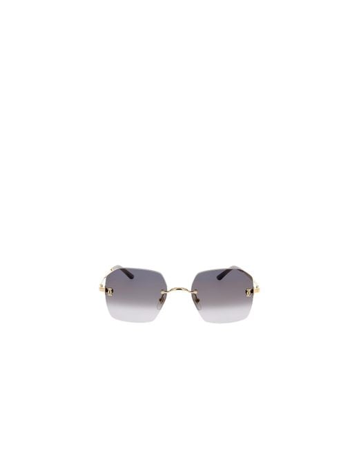 Cartier White Frameless Geometric Sunglasses