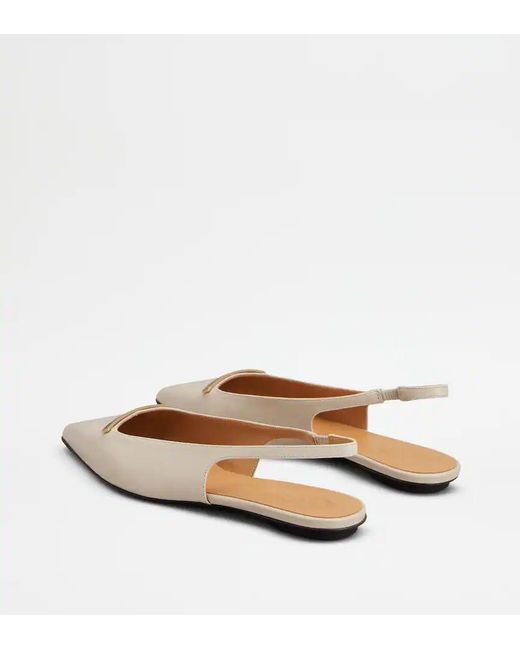 Tod's Natural Slingback Ballet Flats