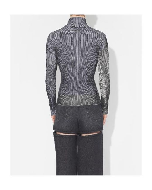 Jean Paul Gaultier Gray Laurel Stamp Jacquard Long-Sleeves Sweater for men