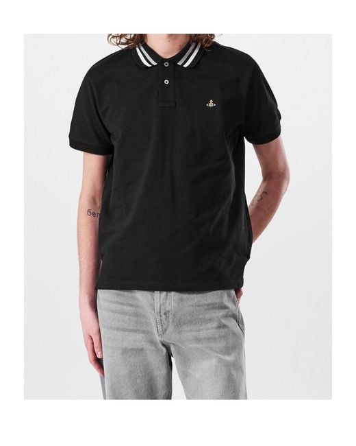 Vivienne Westwood Black Classic Short-Sleeved Polo Shirt for men