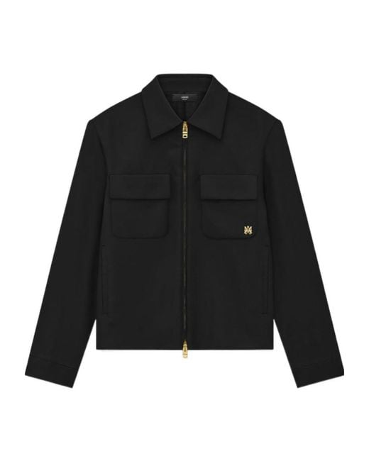 Amiri Black Zip-Up Shirt Jacket for men