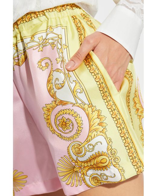 Versace Natural Pattern-Printed Elasticated-Waistband Shorts