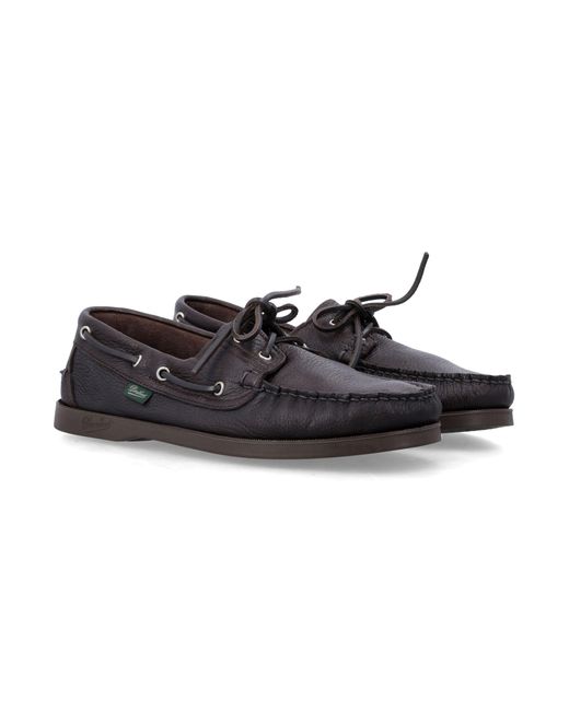 Paraboot Black Lace-Up Boat Shoes for men