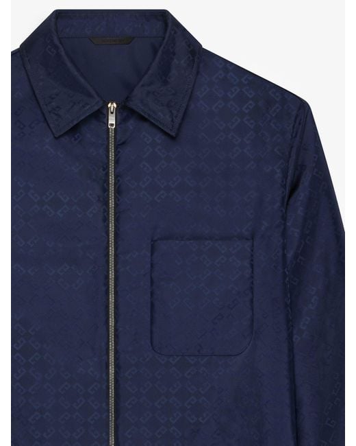 Givenchy Blue Monogram 72 Jacquard Overshirt Jacket for men
