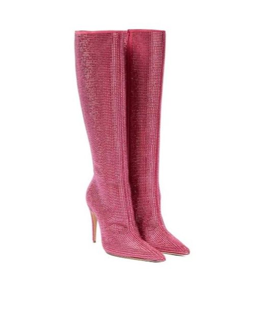 Magda Butrym Pink Embellished Leather Knee-High Boots