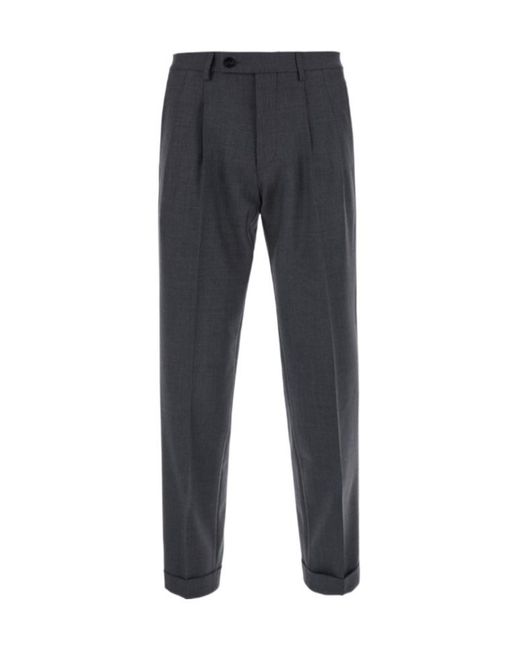 Michael Coal Blue Casual Trousers With Belt Loops for men