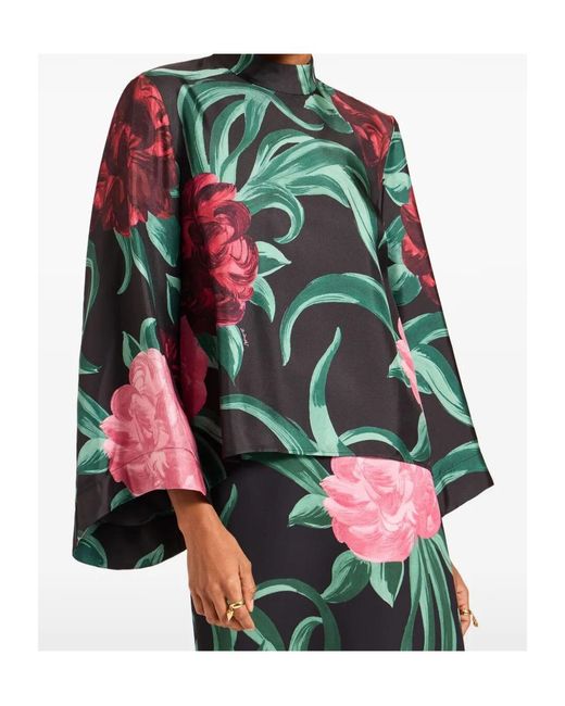 LaDoubleJ Green Make An Exit Floral Top