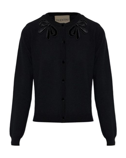 Valentino Black Long-Sleeve Cardigan
