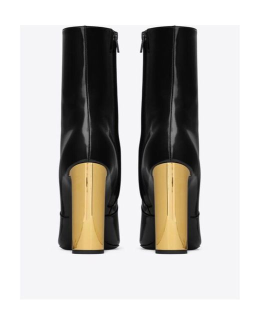 Saint Laurent Black Auteuil Pointed Toe Ankle Boots