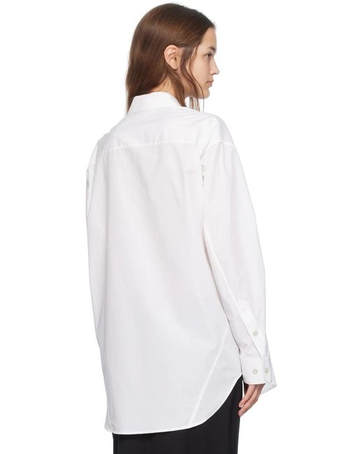 Helmut Lang White Buckle Long-Sleeved Shirt
