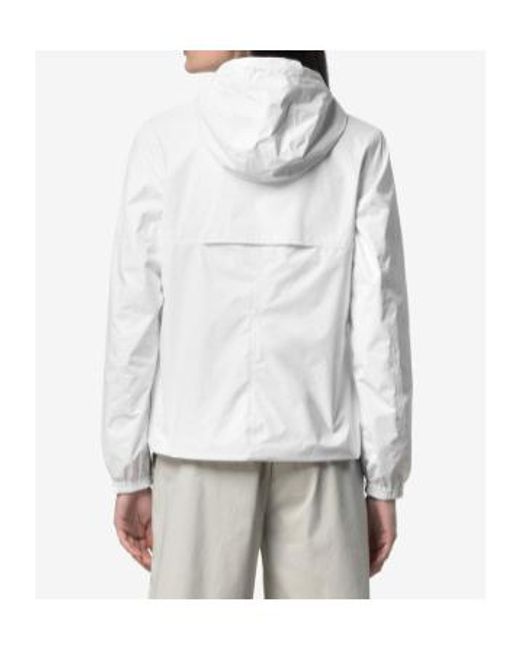 K-Way White Reversible Zip-Up Hooded Jacket