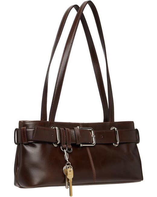 OSOI Brown Key Embellished Shoulder Mini Bag