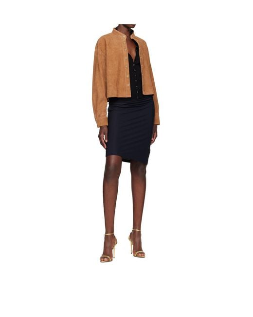 Nour Hammour Blue Long-Sleeve Jacket With A Stand-Up Collar