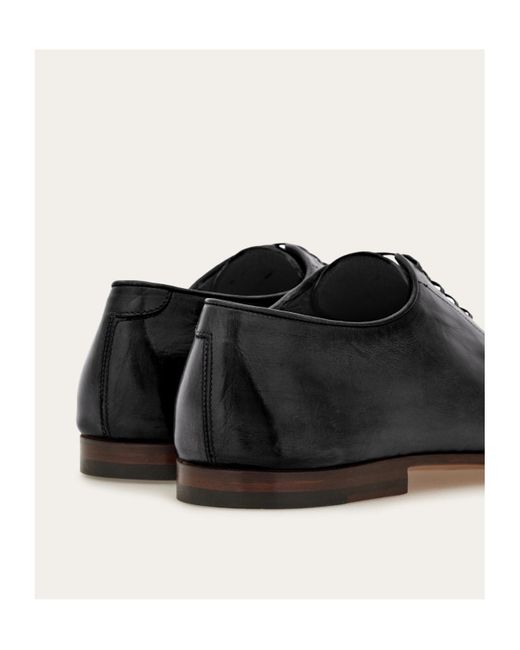 Ferragamo Black Tramezza Derby Shoe for men