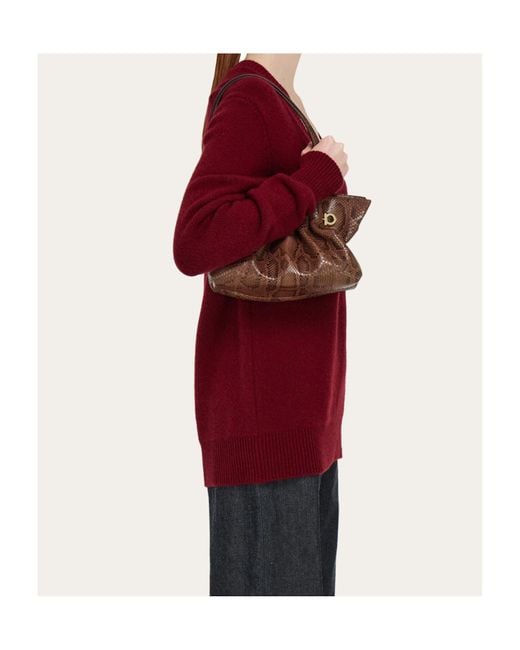 Ferragamo Brown Ferragamo Soft-Bag (S)
