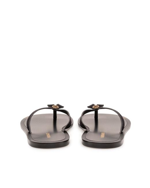 Versace White Logo-Detailed Flip Flops