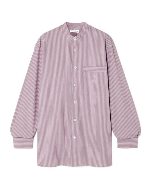 Birkenstock Purple Tekla Pinstriped Organic Cotton-Voile Shirt