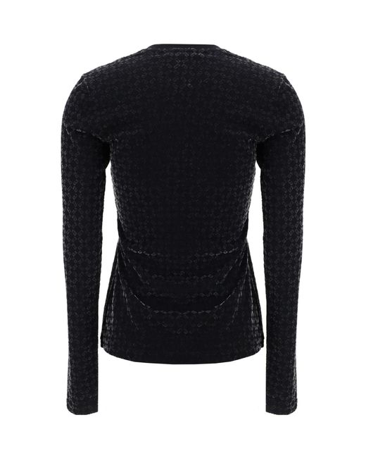 Givenchy Blue Allover Logo Printed Long-Sleeved Top