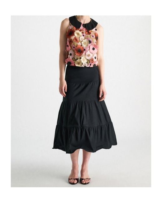 Dorothee Schumacher Red A-Line Top With 3D Embroidery