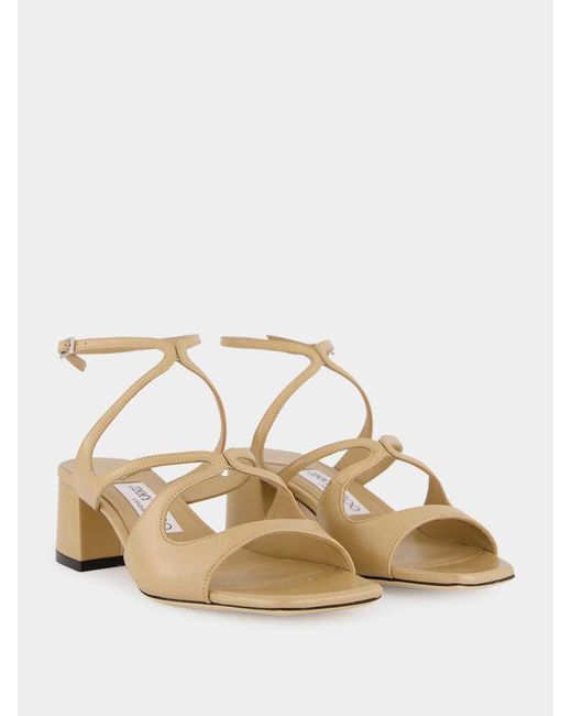 Jimmy Choo Metallic Azilia Strappy Leather Sandals