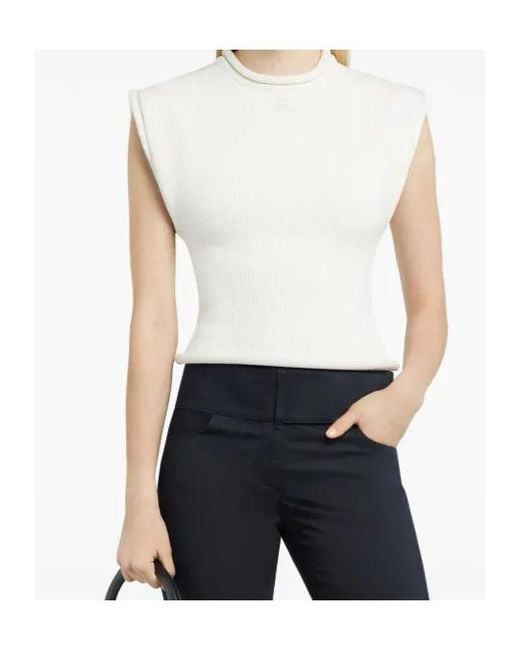 Courreges White Cropped Sweater