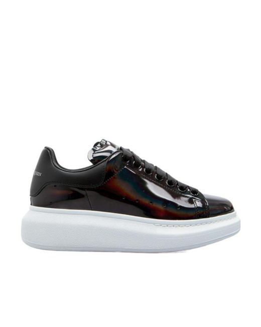 McQueen Black Oversized Lace-Up Sneakers