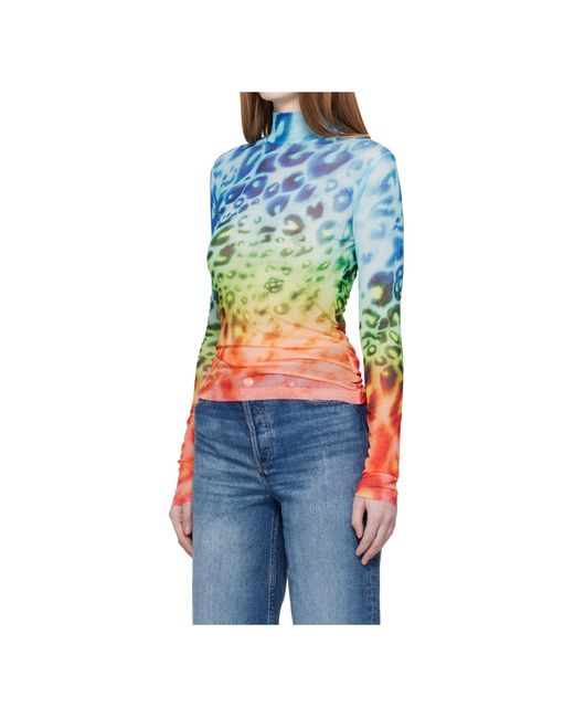 Casablanca Blue Printed Mesh T-Shirt