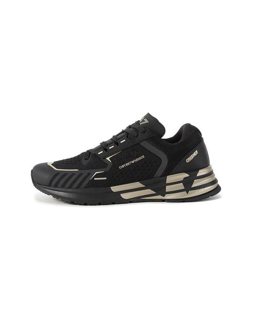 EA7 Black Lace Up Sneakers for men