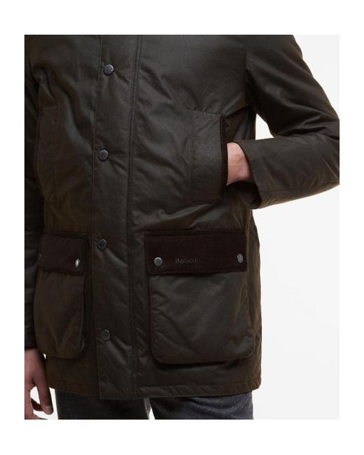 Barbour Black Modern Border Waxed Jacket for men