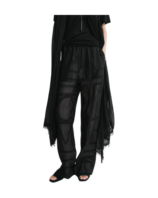 Totême Black Totême Straight Wide-Leg Trousers