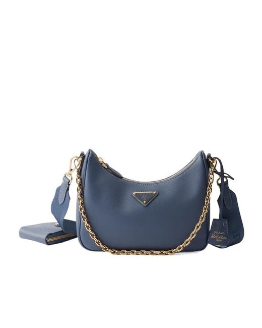 Prada Blue Re-Edition 2005 Saffiano Leather Bag