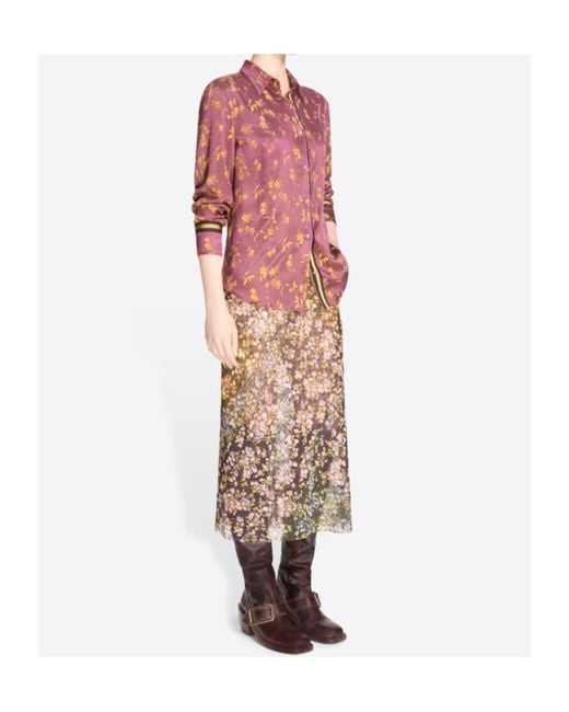 Dries Van Noten Natural Jacquard Midi Skirt