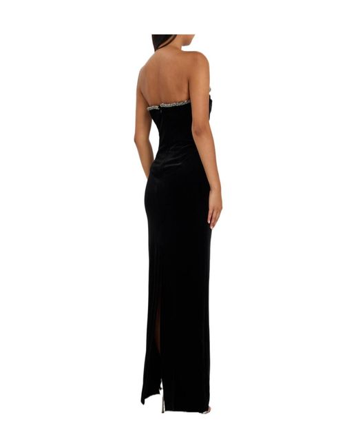 Self-Portrait Black Embellished Velvet Gown