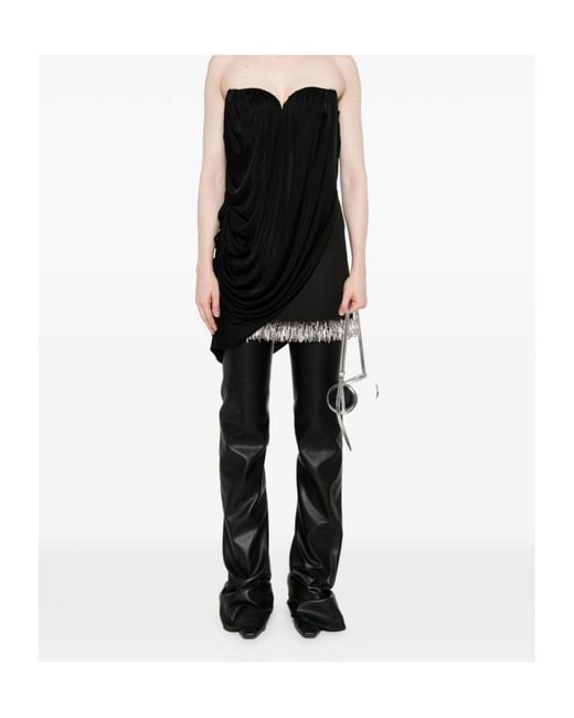 GIUSEPPE DI MORABITO Black Draped Strapless Top