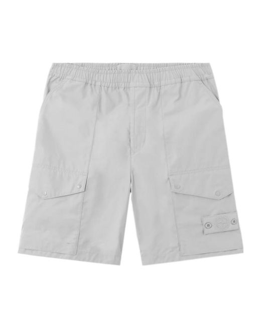 Stone Island Gray Ghost Cargo Shorts for men