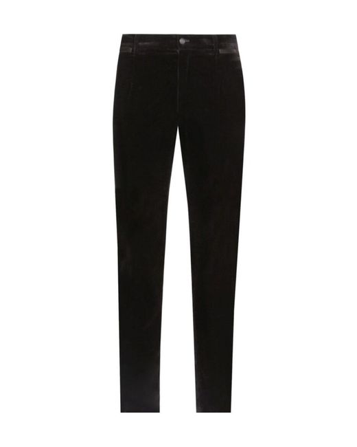 Dolce & Gabbana Black Velvet Tuxedo Pants for men