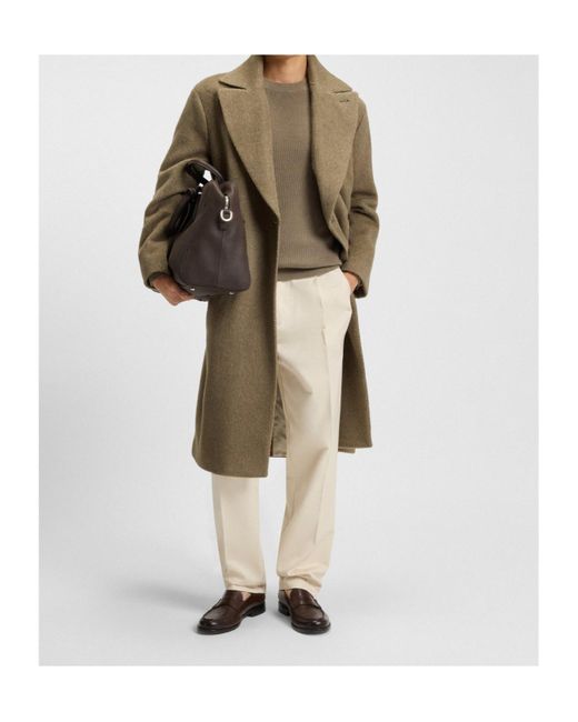 Boss Natural Boss Double-Breasted Long-Sleeved Coat for men