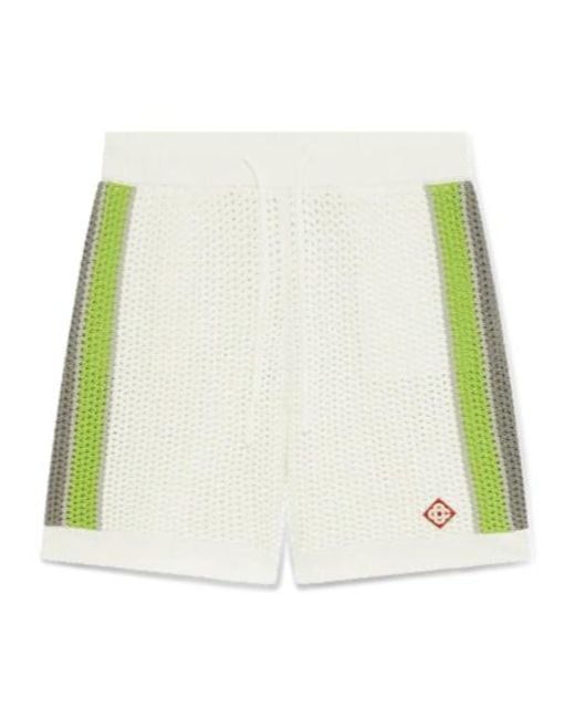 Casablanca Green Stripe Crochet Shorts for men