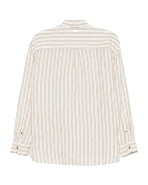 Barbour White Annie Striped Chest-Pocket Shirt