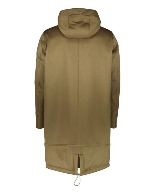 Herno Green Hooded Long Coat for men