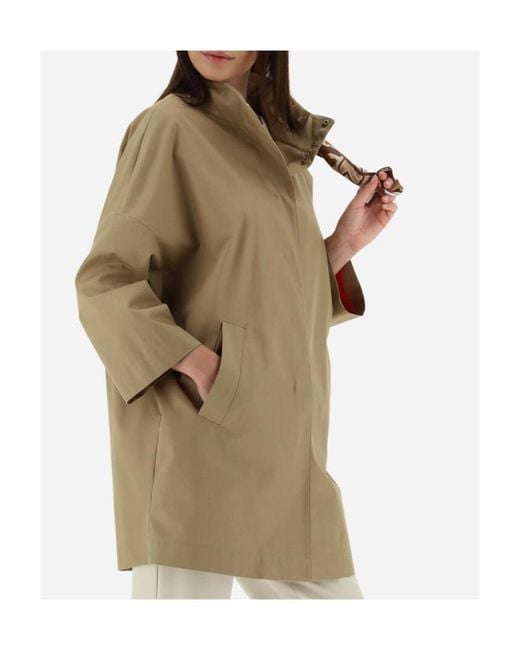 Herno Natural Scarf Detailed Trench Coat