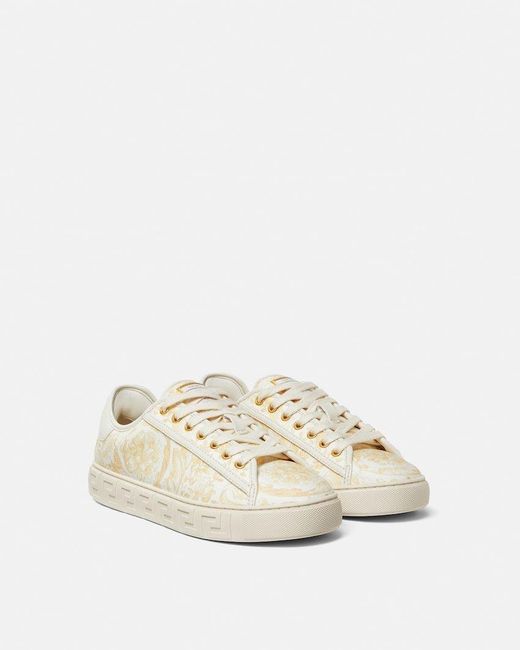 Versace Natural Greca Printed Sneakers