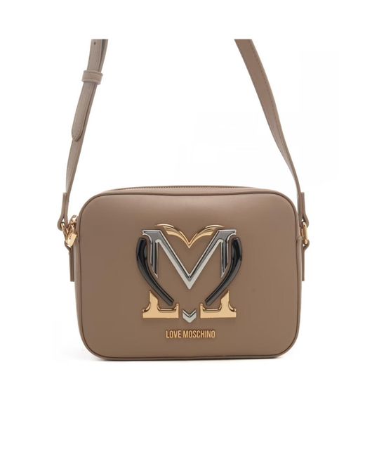 Moschino White Logo-Lettering Shoulder Bag