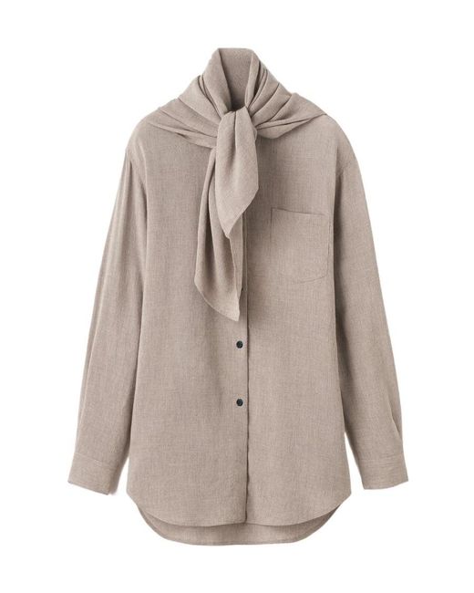Totême  Natural Totême Scarf Collared Button-Up Shirt