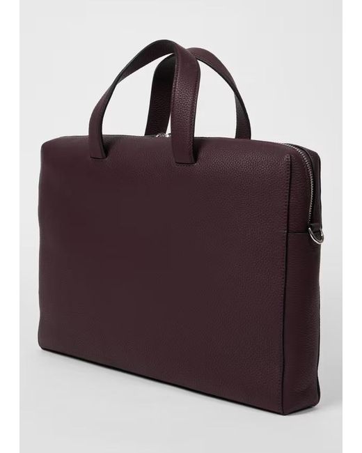 Paul Smith Brown Logo Patch Zipped Briefcase for men