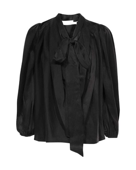 Zimmermann Black Long Sleeved Billow Blouse