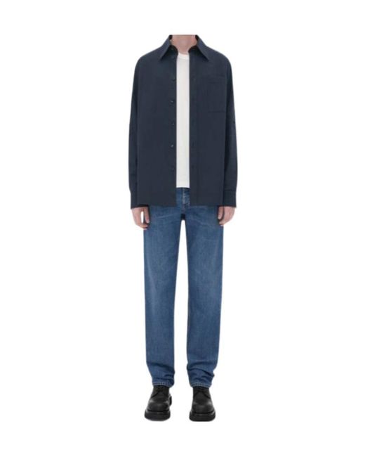 Bottega Veneta Blue Long Sleeved Buttoned Shirt for men