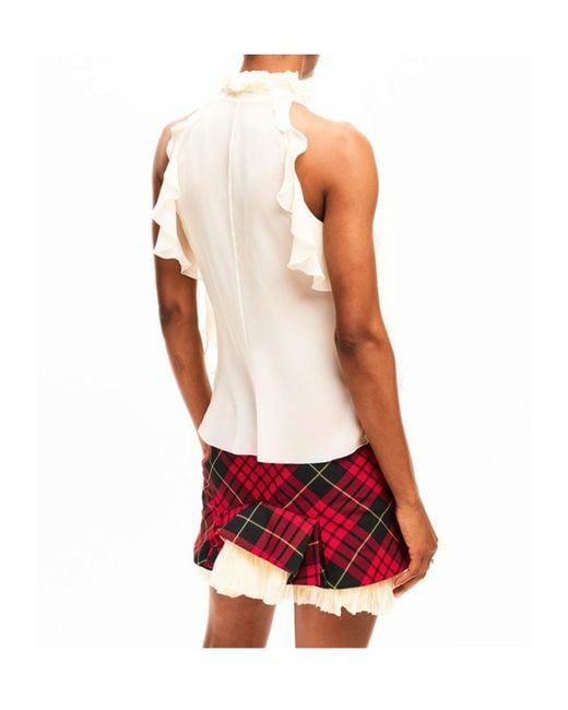 McQueen White Alex Hn Ruffle Woven Cami Vest
